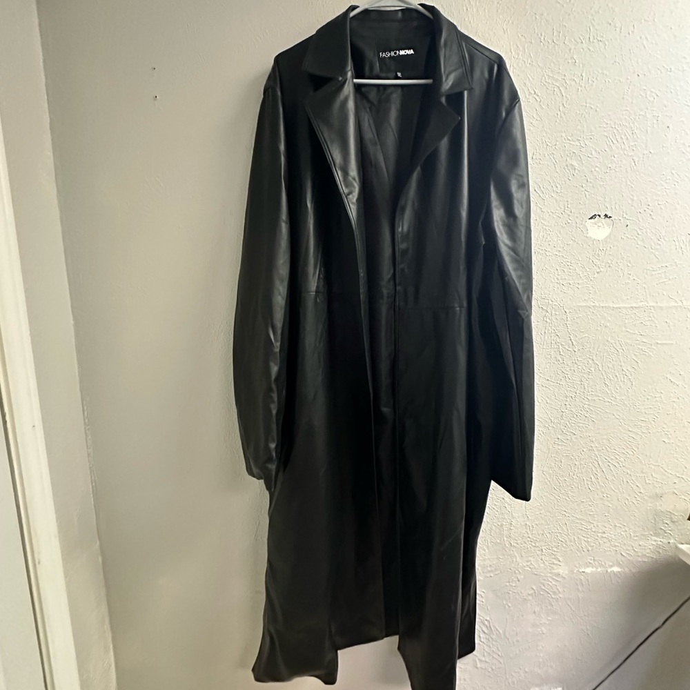 3Xl Fashion Nova Leather Trench Coat